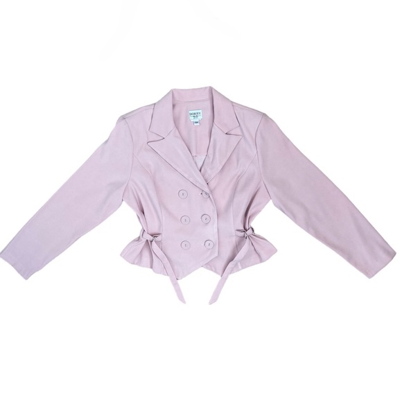 Dorby Jackets & Blazers - Dorby Vintage Double Breast Pink Crop Moto Jacket 12P